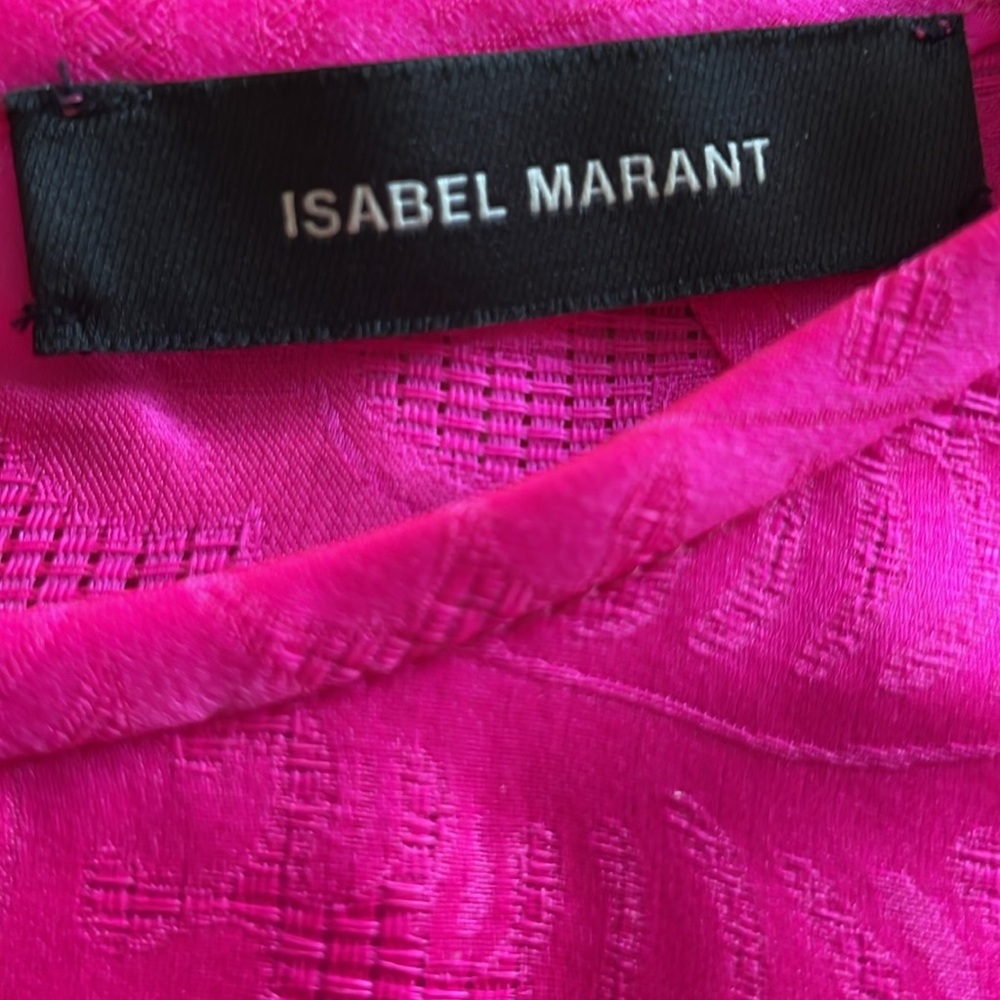 ISABEL MARANT Silk Crew Neck Blouse HOT PINK SILK US4 FR36 NWOT - Picture 5 of 5